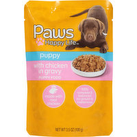 Paws Happy Life Puppy Food, with Chicken in Gravy, 3.5 Ounce