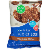 Food Club Rice Crisps, Chocolate, Oven Baked, 3 Ounce