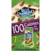 Blue Diamond Almonds, Whole Natural, Grab & Go Bags!, 7 Each