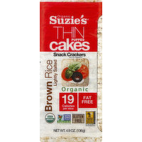 Suzies Thin Puffed Cakes, Organic, Brown Rice, Lightly Salted, 4.9 Ounce