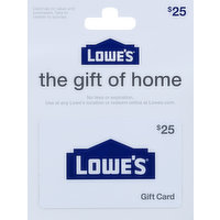 Lowe's Gift Card, $25, 1 Each