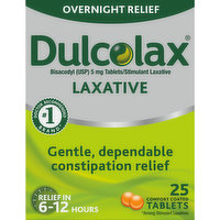 Dulcolax Laxative, 5 mg, Overnight Relief, Tablets, 25 Each