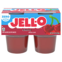 Jell-O Gelatin Snacks, Low Calorie, Zero Sugar, Cherry, 12.5 Ounce
