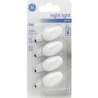GE Light Bulbs, Night Light, White, 4 Watts, 4 Each