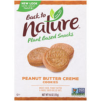 Back To Nature Plant Based Snacks Peanut Butter Creme Cookies, 9.6 Ounce