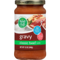 Food Club Gravy, Classic Beef Flavored, 12 Ounce