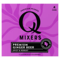 Q Mixers Ginger Beer, Premium, Spicy & Robust, 4 Each