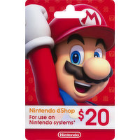 Nintendo Gift Card, eShop, $20, 1 Each