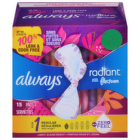 Always Pads, Flexi-Wings, Regular, Light, Clean Scent, Size 1, 15 Each