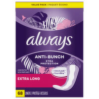 Always Liners, Anti-Bunch, Xtra Protection, Extra Long, Unscented, Value Pack, 68 Each