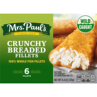 Mrs. Paul's Fish Fillets, Breaded, Crunchy, 6 Each