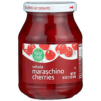 Food Club Whole Maraschino Cherries, 16 Ounce