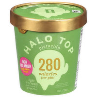 Halo Top Ice Cream, Light, Pistachio, 1 Pint