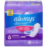 Always Discreet Pads, Extra Heavy, Long, 28 Each