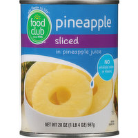 Food Club Pineapple, Sliced, 20 Ounce