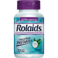 Rolaids Antacid, Ultra Strength, Chewable Tablets, Mint, 72 Each