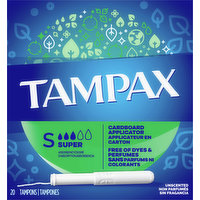 Tampax Tampons, Super Absorbency, Unscented, 20 Each