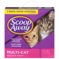 Scoop Away Cat Litter, Multi-Cat, Meadow Fresh, Clumping, 14 Pound