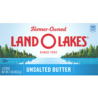 Land O Lakes Butter, Unsalted, 4 Each