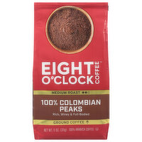 Eight O'Clock Coffee Coffee, Ground, Medium Roast, 100% Colombian Peaks, 11 Ounce