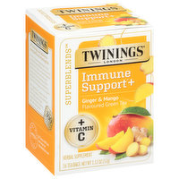 Twinings Green Tea, Immune Support +, Ginger & Mango, Tea Bags, 16 Each