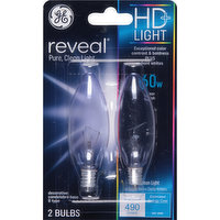 GE Light Bulb, HD+ Light, 60 Watts, 2 Each