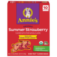 Annie's Bunny Fruit Snacks, Organic, Summer Strawberry, 10 Each