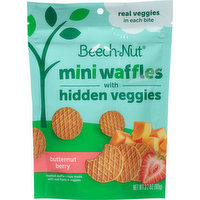 Beech-Nut Waffles with Hidden Veggies, Butternut Berry, Mini, 3.2 Ounce