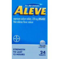 Aleve Pain Reliever/Fever Reducer, 220 mg, Tablets, 24 Each