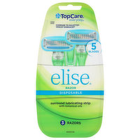 TopCare Razors, Elise, Disposable, 5 Blades, 3 Each