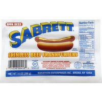 Sabrett Frankfurters, Beef, Skinless, Bun Size, 14 Ounce