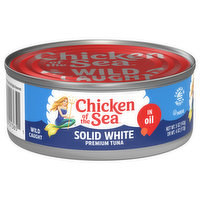 Chicken of the Sea Tuna, in Oil, Solid White, Premium, Wild Caught, 5 Ounce