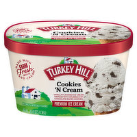 Turkey Hill Ice Cream, Premium, Cookies 'N Cream, 1.44 Quart