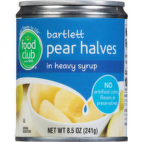 Food Club Pear Halves in Heavy Syrup, Bartlett, 8.5 Ounce