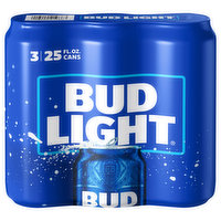 Bud Light Beer, 3 Each