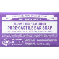 Dr Bronners Bar Soap, Pure-Castile, All-One Hemp Lavender, 5 Ounce