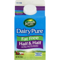 Lehigh Valley Half & Half, Fat Free, 1 Pint