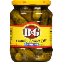 B&G Kosher Dill, Crunchy, Gherkins, 24 Fluid ounce