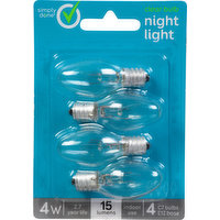 Simply Done Light Bulbs, Night Light, Clear Bulb, 4 Watts, 4 Each