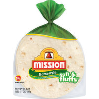 Mission Tortillas, Flour, Homestyle, Soft Taco, 10 Each