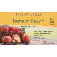 Bigelow Herbal Tea, Caffeine Free, Perfect Peach, Tea Bags, 20 Each