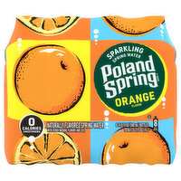 Poland Spring Spring Water, Sparkling, Orange Flavor, 8 Each