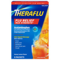 Theraflu Flu Relief, Multi-Symptom, Max Strength, Honey Lemon Flavor, 6 Each