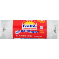 Parks Pork Sausage, Hot N' Sagey, 16 Ounce