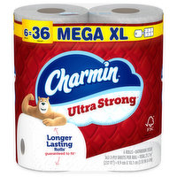 Charmin Bathroom Tissue, Mega XL, 2-Ply, 6 Each