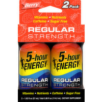 5-Hour Energy Energy Shot, Regular Strength, Berry, 2 Pack, 2 Each
