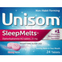 Unisom Nighttime Sleep-Aid, 25 mg, Tablets, Cherry Flavor, 24 Each