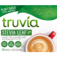 Truvia Sweetener, Calorie-Free, Stevia Leaf, Plant-Based, 80 Each