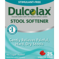 Dulcolax Stool Softener, Stimulant-Free, Liquid Gels, 25 Each