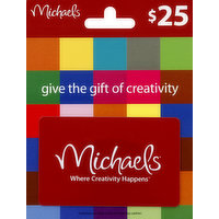 Michael's Gift Card, $25, 1 Each